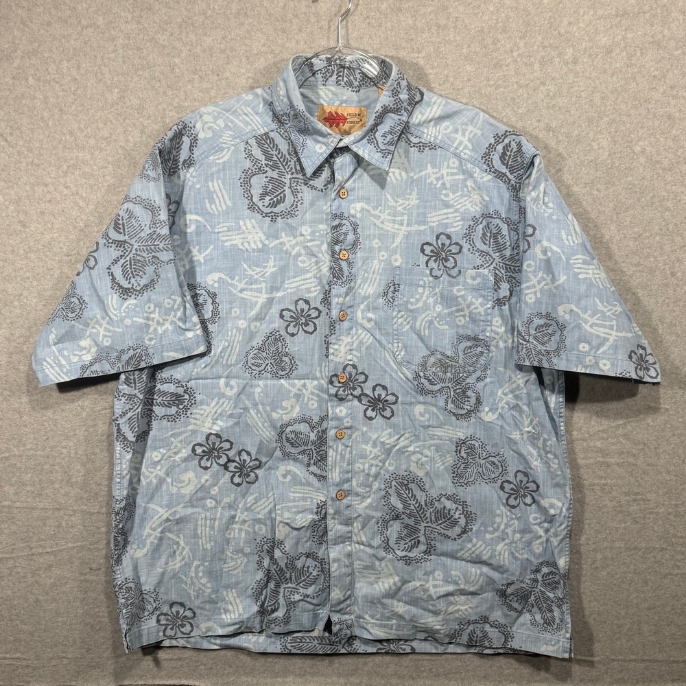 Field N Forest Hawaiian Shirt Floral Print Button Up Short Sleeve‎ XL